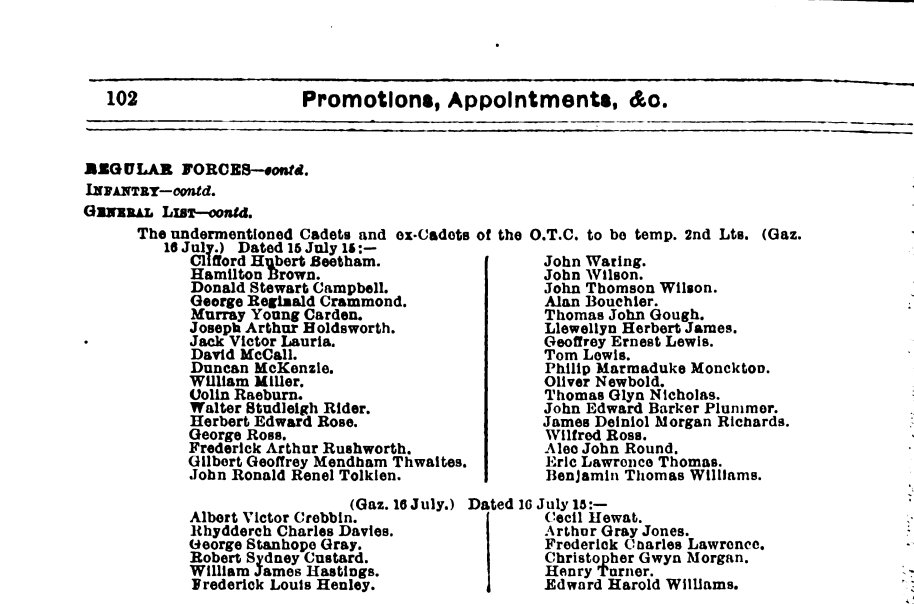 The Monthly Army List julio 1915